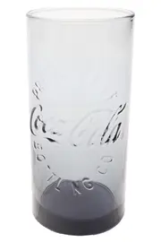 Vorschaubild 1 von COCA COLA Trinkglas Retro Grau Schriftzug 14cm Glas