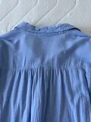 Vorschaubild 4 von Damen Hemdbluse Blau Gr. 40/L Casual Baumwolle Langarm