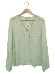 Vorschaubild 1 von Damen Bluse Gr. 36/S Grün Casual Langarm Viskose