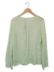 Vorschaubild 2 von Damen Bluse Gr. 36/S Grün Casual Langarm Viskose