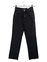 Vorschaubild 3 von Damen Jeans High Waist Straight Fit Schwarz Gr. 36 W28 Baumwolle