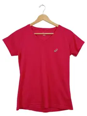 Vorschaubild 1 von Damen Sport Shirt Laufshirt V-Neck Pink Gr. M 38 Kurzarm