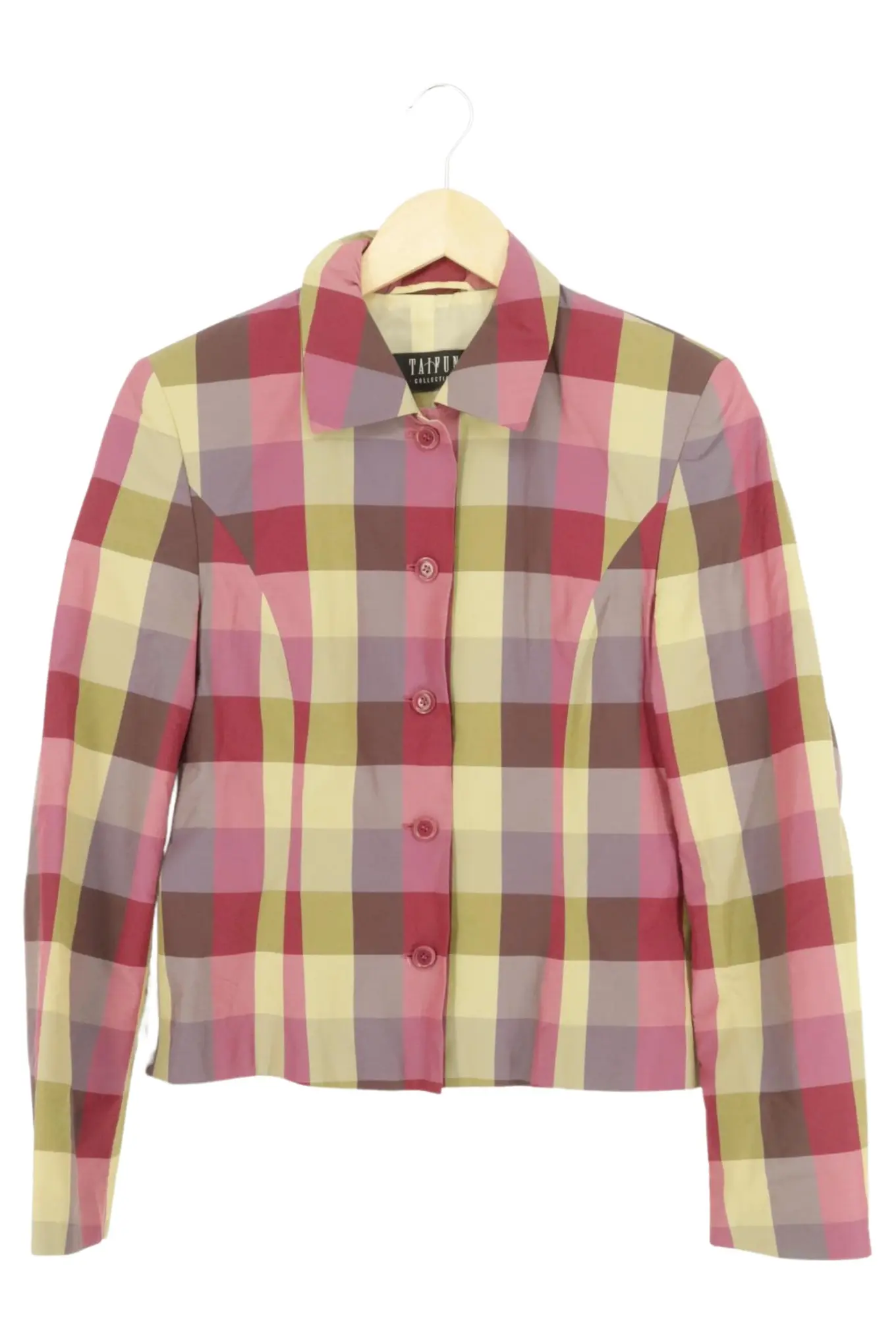 TAIFUN Damen Blazer 36/S Mehrfarbig Kariert Preppy Business Baumwolle