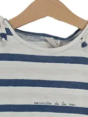 Vorschaubild 2 von Mädchen Top Shirt gestreift Gr. 92 Maritim Weiß Blau Baumwolle