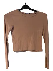 Vorschaubild 1 von Damen Langarmshirt Gr. 38/M Beige Casual Basic