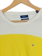 Vorschaubild 7 von Pullover Herren gestreift Gelb L Baumwolle Freizeit Langarm