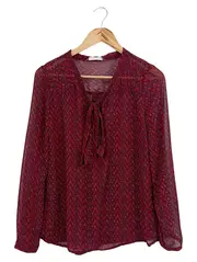 Vorschaubild 1 von Sublevel Damen Bluse Gr. 40/L Mehrfarbig Feminin Langarm Oberteil