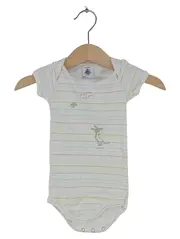 Vorschaubild 1 von Baby Body Kurzarm Gr. 67/68 Weiß Gestreift Katze Vogel