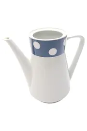 Vorschaubild 1 von Kaffeekanne Porzellan Weiß Blau Punkte Charmant 18cm