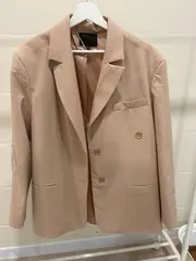 Vorschaubild 3 von Damen Business Blazer Gr. 34;XS Beige Uni Langarm Elegant