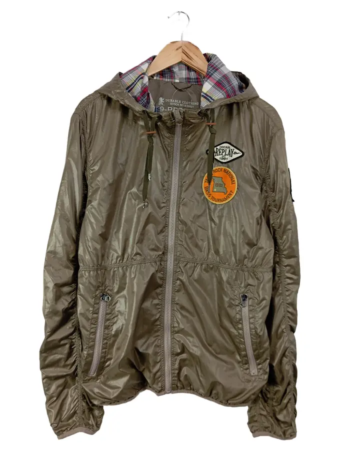 REPLAY Leichte Jacke Damen Einheitsgröße Oliv Streetwear Kapuze