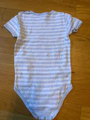 Vorschaubild 2 von Baby Body Elefantenmotiv Gestreift Blau Gr. 74 Baumwolle