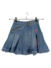 Vorschaubild 1 von Mädchen Jeansrock Gr. 140 Blumen Stickerei Blau Denim