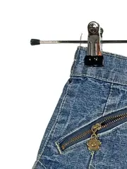 Vorschaubild 4 von Mädchen Jeansrock Gr. 140 Blumen Stickerei Blau Denim