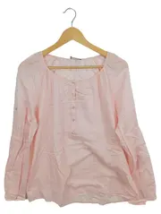 Vorschaubild 1 von TAIFUN Damen Bluse Rosa Langarm Uni Baumwolle Freizeit Gr. 42 XL