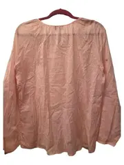 Vorschaubild 3 von TAIFUN Damen Bluse Rosa Langarm Uni Baumwolle Freizeit Gr. 42 XL