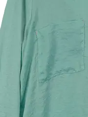 Vorschaubild 2 von Damen Langarmshirt Gr. 40/L Türkis Casual Polyester Viskose