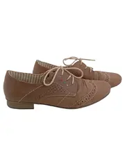 Vorschaubild 1 von Damen Schnürschuhe Oxford Braun Leder Gr. 39 Lochmuster