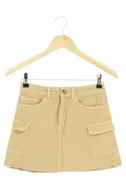 Vorschaubild 1 von Damen A-Linienrock Gr. 38 M Beige Casual Minirock Baumwolle