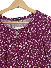 Vorschaubild 4 von Taifun Bluse Damen Gr. 36 Lila Blumenmuster Langarm Viskose