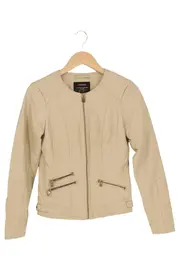 Vorschaubild 1 von Damen Lederjacke Gr. 34/XXS Beige Casual Übergangsjacke