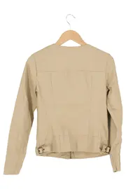 Vorschaubild 2 von Damen Lederjacke Gr. 34/XXS Beige Casual Übergangsjacke