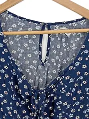 Vorschaubild 3 von Damen Freizeitkleid S 36 Blau Blumenmuster Kurzarm Casual