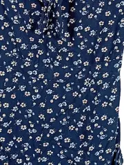 Vorschaubild 4 von Damen Freizeitkleid S 36 Blau Blumenmuster Kurzarm Casual