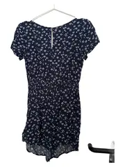 Vorschaubild 2 von Damen Freizeitkleid S 36 Blau Blumenmuster Kurzarm Casual