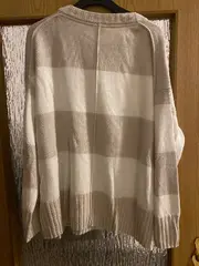 Vorschaubild 2 von Damen Pullover Gestreift Beige Creme XXL Strick