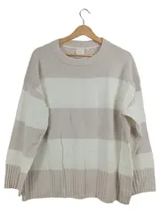 Vorschaubild 1 von Damen Pullover Gestreift Beige Creme XXL Strick