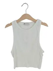 Vorschaubild 1 von Damen Ripp-Top Gr. 36/S Weiß Basic Tanktop Ärmellos