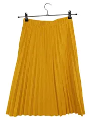 Vorschaubild 1 von Damen Faltenrock Gelb Gr. 38/M Midirock Casual Alltag