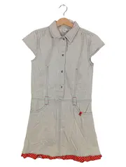 Vorschaubild 1 von Mädchen Hemdblusenkleid Gr. 150/152 Grau Casual Sommer