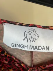 Vorschaubild 3 von Wickelkleid Damen Rot Tierdruck Viskose Gr. 46 Freizeitkleid