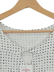 Vorschaubild 2 von Bluse Damen Shirt Gr. 36x38 Weiß Muster Viskose 3/4 Arm Casual