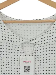 Vorschaubild 3 von Bluse Damen Shirt Gr. 36x38 Weiß Muster Viskose 3/4 Arm Casual