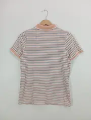 Vorschaubild 2 von TCM Damen Poloshirt Gr. 38/M Rosa Gestreift Kurzarm Casual Basic