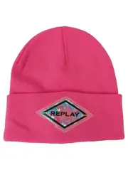 Vorschaubild 1 von Kinder Mütze Beanie Rosa Gr. L Casual Baumwolle Polyacryl Logo-Patch