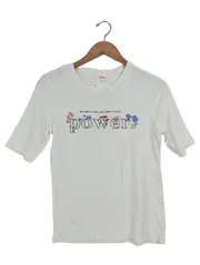 Vorschaubild 1 von Damen T-Shirt Gr. 38/M weiß mit Power Schriftzug & Blumen Print