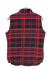 Vorschaubild 2 von Damen Fellweste Gr. 38/M Rot Kariert Outdoor Weste Baumwolle