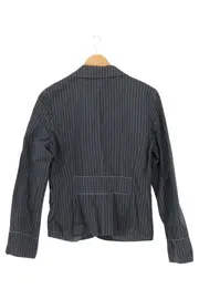 Vorschaubild 2 von Damen Blazer Gr. 38/M Grau Gestreift Business Vintage Baumwolle