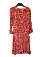 Vorschaubild 3 von Damen Sommerkleid Midikleid Rot Blumenmuster Rüschen Gr. 40 L