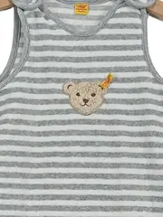 Vorschaubild 2 von Baby Body Strampler Gr. 74 Grau Gestreift mit Bärchen