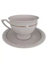 Vorschaubild 1 von Teetasse mit Untertasse Porzellan Weiß Klassisch 200ml