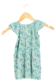 Vorschaubild 2 von Kinder Sommerkleid Gr. 86 Blau Blumenmuster Rüschen