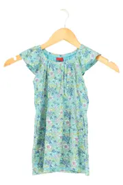 Vorschaubild 1 von Kinder Sommerkleid Gr. 86 Blau Blumenmuster Rüschen