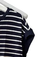 Vorschaubild 3 von Damen T-Shirt gestreift blau Gr. 36/S Kurzarm Viskose