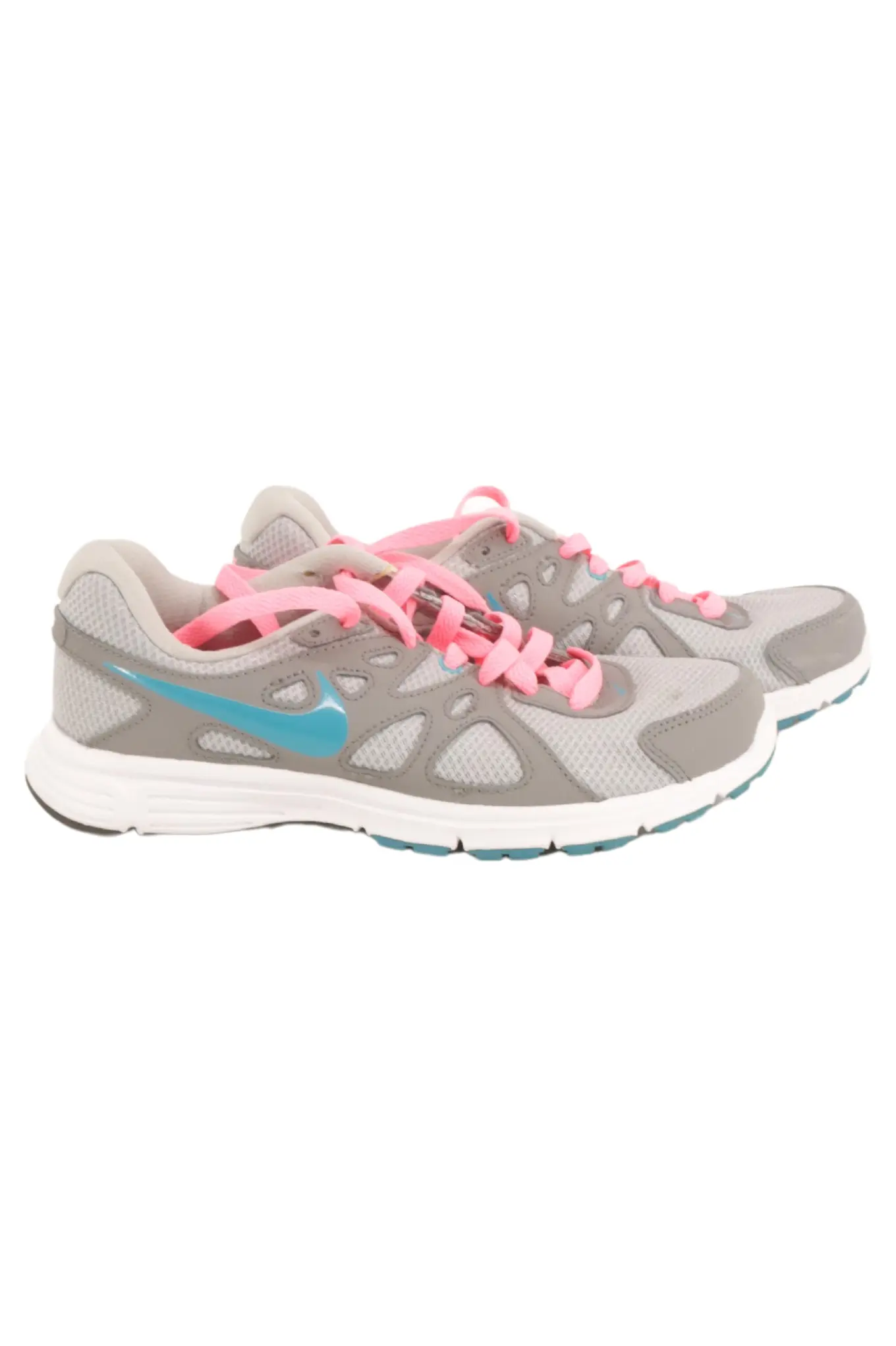 NIKE Revolution 2 Sportschuhe Damen Gr. 38 Grau Pink Schnürung