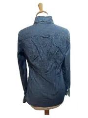 Vorschaubild 3 von Damen Jeanshemd Bluse Gr. 6/34 Blau Chambray Logo